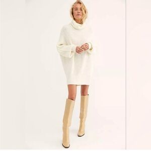 Free People Oversized Cozy Turtleneck Sweater Dress
